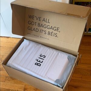 New Unopened Beis Medium Check-in Roller Suitcase